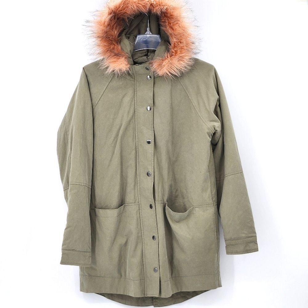 Willow & Clay Anorak Coat Parka Womens Medium Detachable Faux Fur Hood Winter